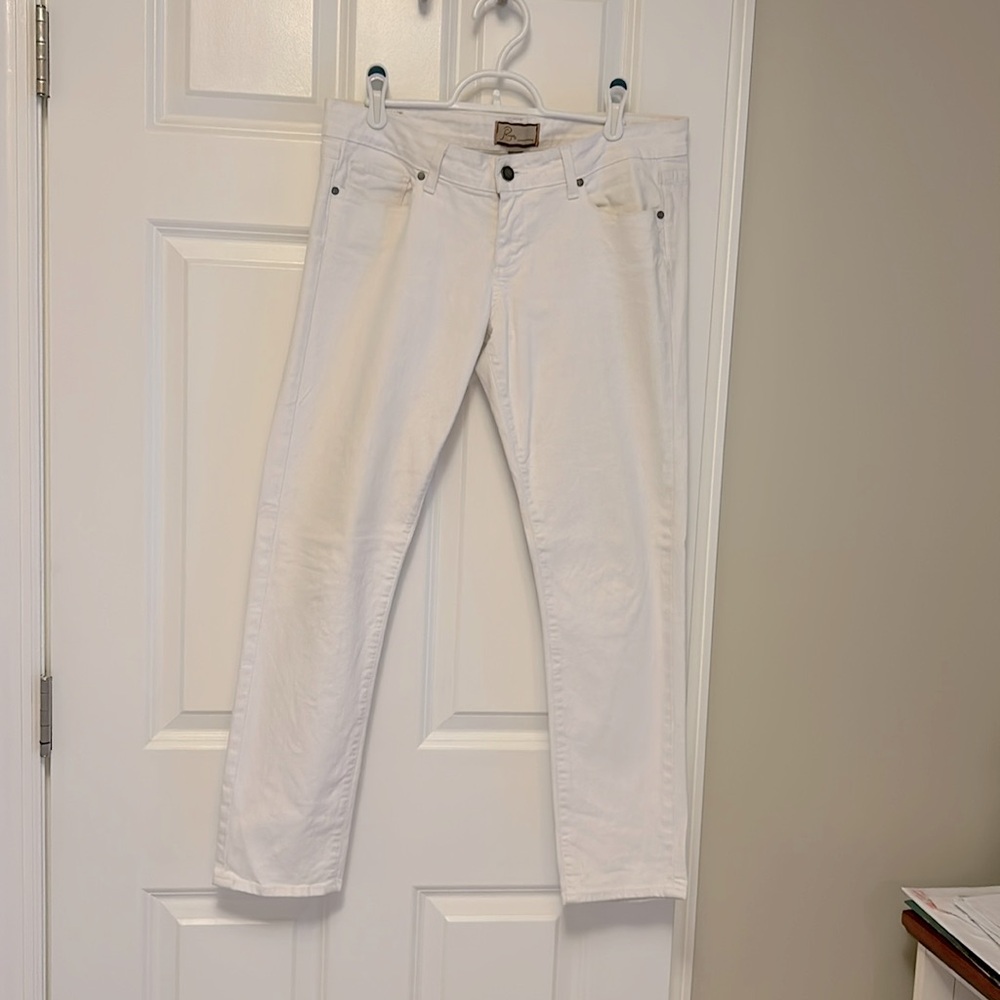 PAIGE Premium Roxbury Crop White Jeans size 29
